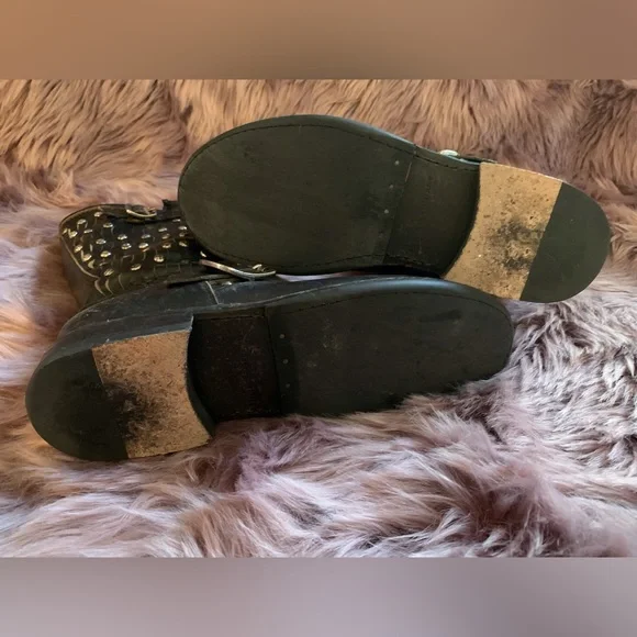 Frye Short Leather Moto Boots Size 7 - Black - Picture 4 of 4